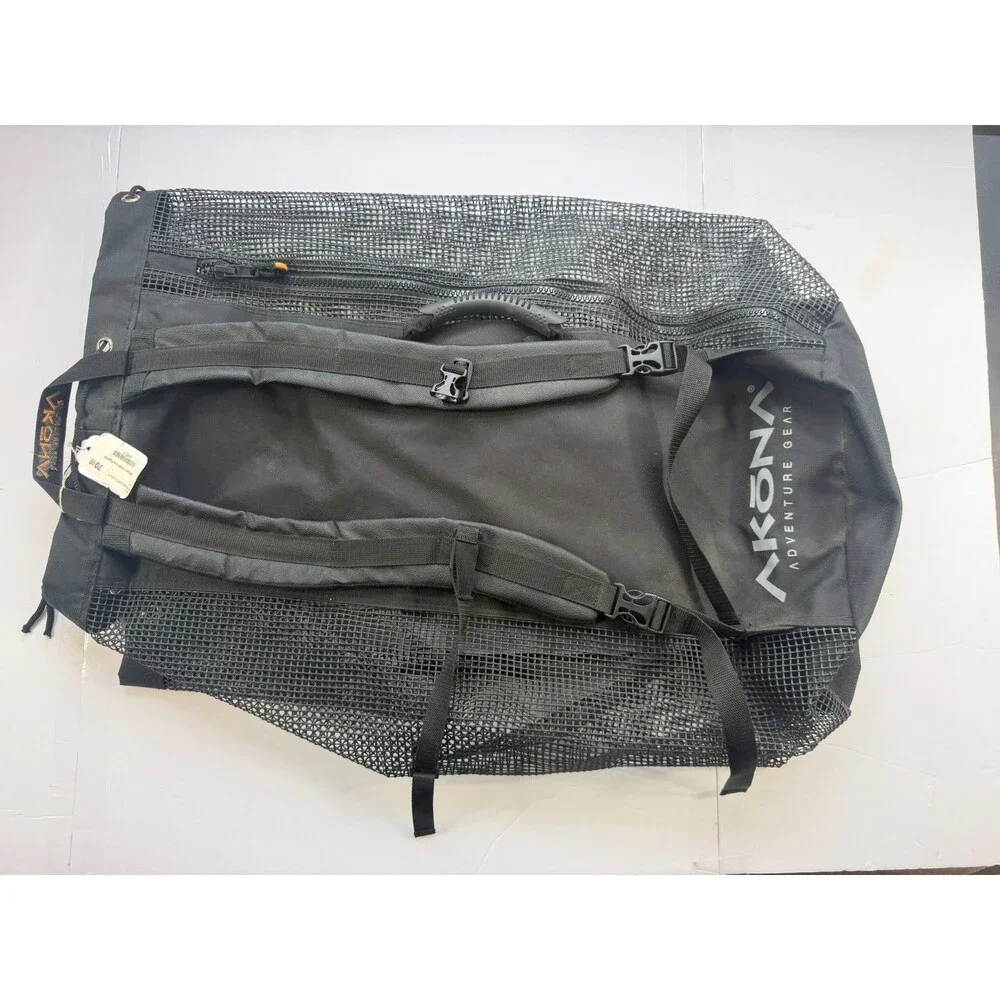 AKONA Deluxe Mesh Backpack Scuba Dive Gear Bag Black AKB235 NWT Collapsible